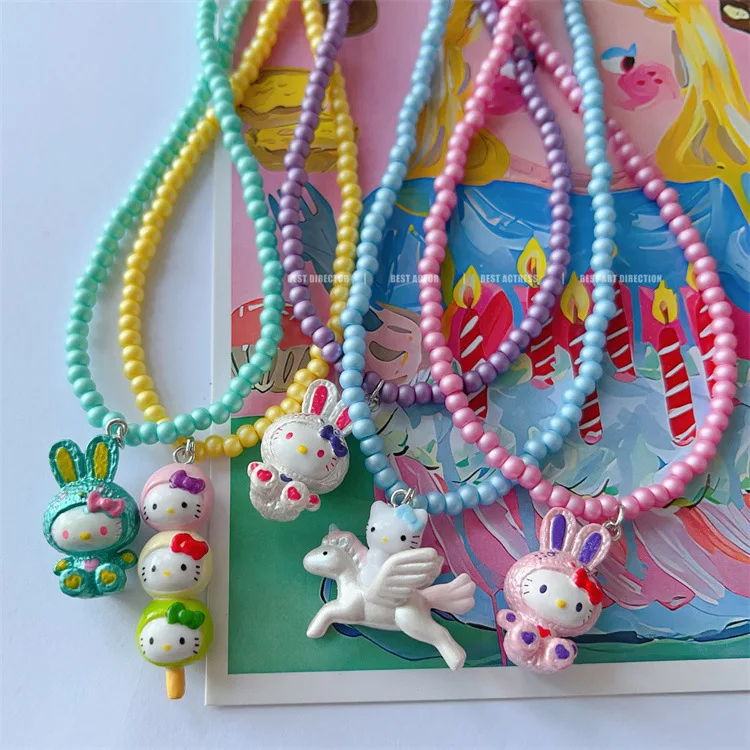 Anime Sanrio Hello Kitty Beaded Necklace Colorful Beaded Chain Girls Summer Creative Wear with Decorative Collarbone Chain
Anime Sanrio Hello Kitty Beaded Necklace Colorful Beaded Chain Girls Summer Creative Wear with Decorative Collarbone Chain