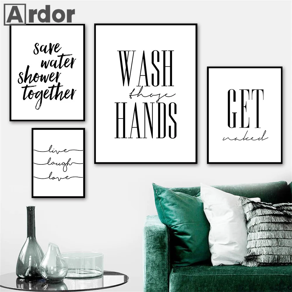 Black White Quotes Canvas Painting Wash Hands Save Water Modern Wall Art Print Get Naked Bathroom Poster Pictures Home Decor
Black White Quotes Canvas Painting Wash Hands Save Water Modern Wall Art Print Get Naked Bathroom Poster Pictures Home Decor