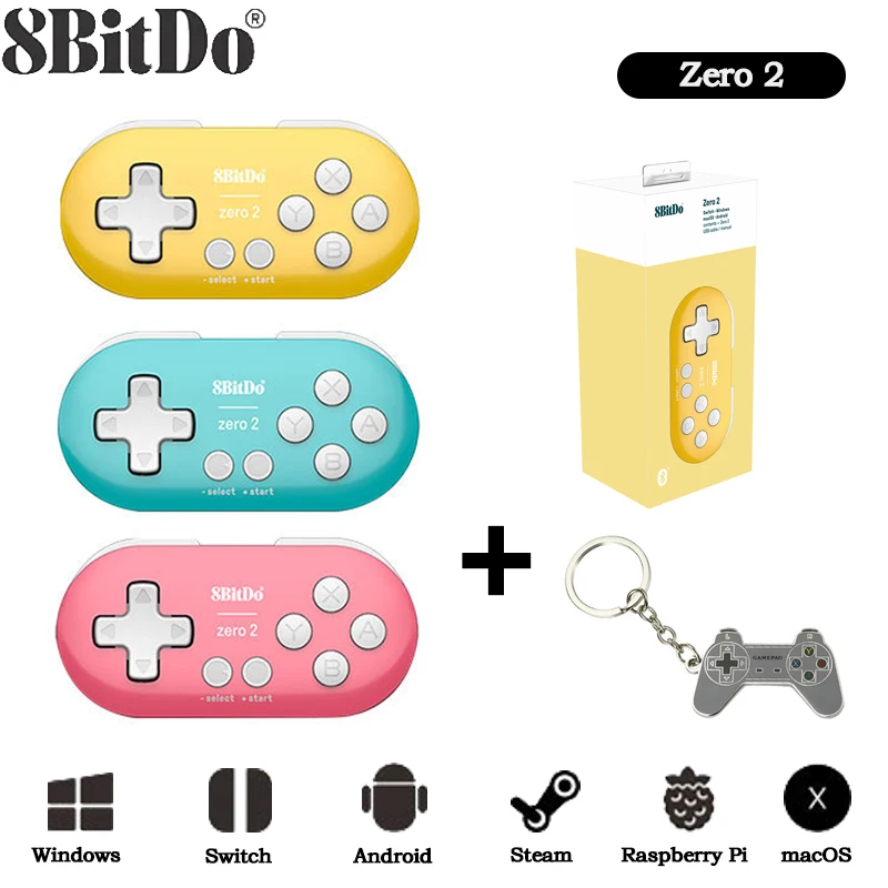 8BitDo Zero 2 Bluetooth Gamepad Switch Wireless Controller for Nintend Windows Android macOS Mini Game |