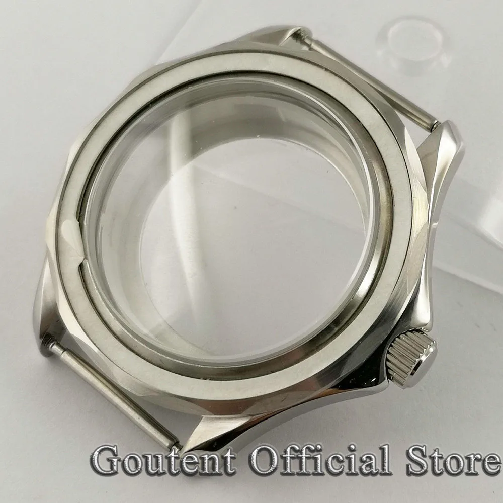 

Goutent 41mm Steel Silver Watch Case Sapphire Crystal Fit NH35 NH36,DG2813/3804 Miyota 8215 821A ETA 2836 2824 PT5000 Movement