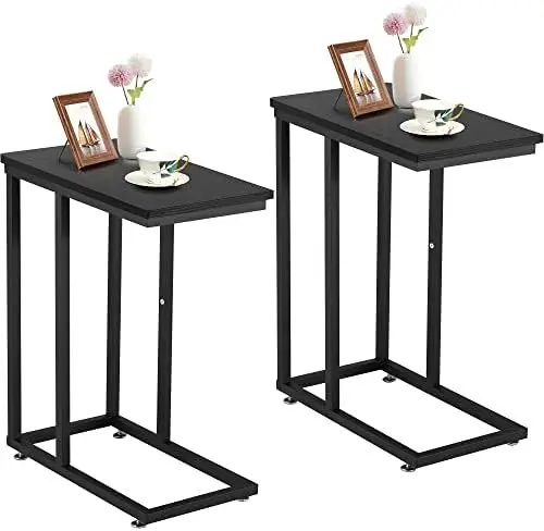 Shaped End Side Table for Sofa Couch and Bed Snack TV Tray for Living Room Bedroom, Set of 2, Black Set of 2 Small end table Cof
Shaped End Side Table for Sofa Couch and Bed Snack TV Tray for Living Room Bedroom, Set of 2, Black Set of 2 Small end table Cof