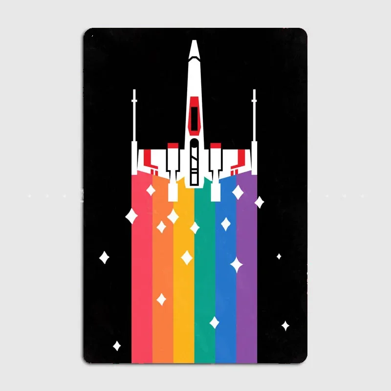 

Rainbow X-Wing Metal Sign Club Bar Plates Wall Mural Design Tin Sign Postercustom-made