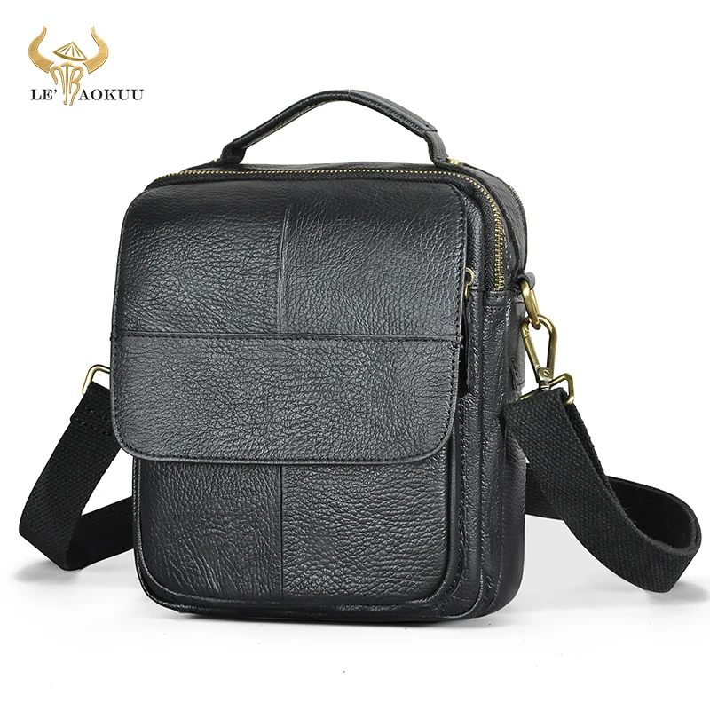 

Thick Quality Leather Male Travel Design School Messenger Cross-body bag For Men Fashion Student Tote Mochila Satchel bag 148