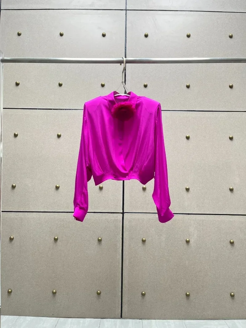 Solid Black Rose Red Female Blouse Tie Flowers Long BatWing Sleeve New High Quality 2023 Woman Tops
Solid Black Rose Red Female Blouse Tie Flowers Long BatWing Sleeve New High Quality 2023 Woman Tops