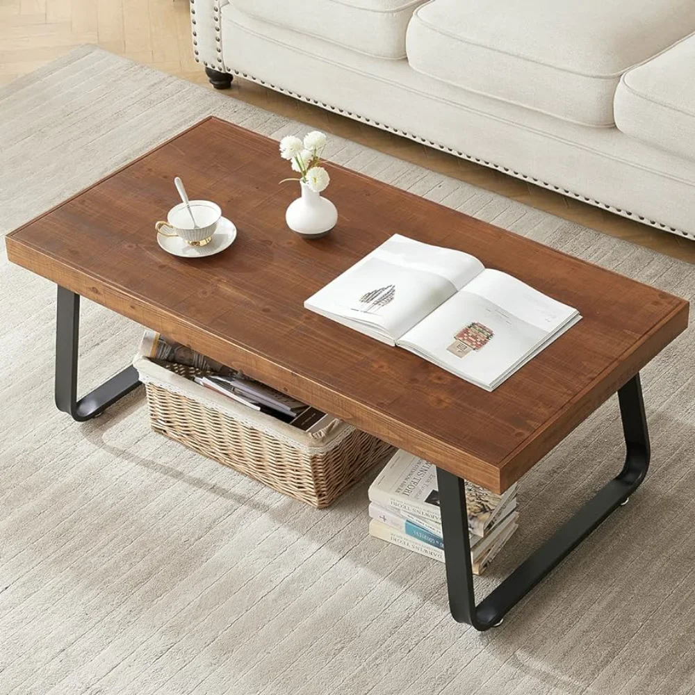 Coffee Table, Rustic Solid Real Wood Center Table for Living Room, Rectangle Metal Modern Industrial Minimalist Wooden Cocktail
Coffee Table, Rustic Solid Real Wood Center Table for Living Room, Rectangle Metal Modern Industrial Minimalist Wooden Cocktail