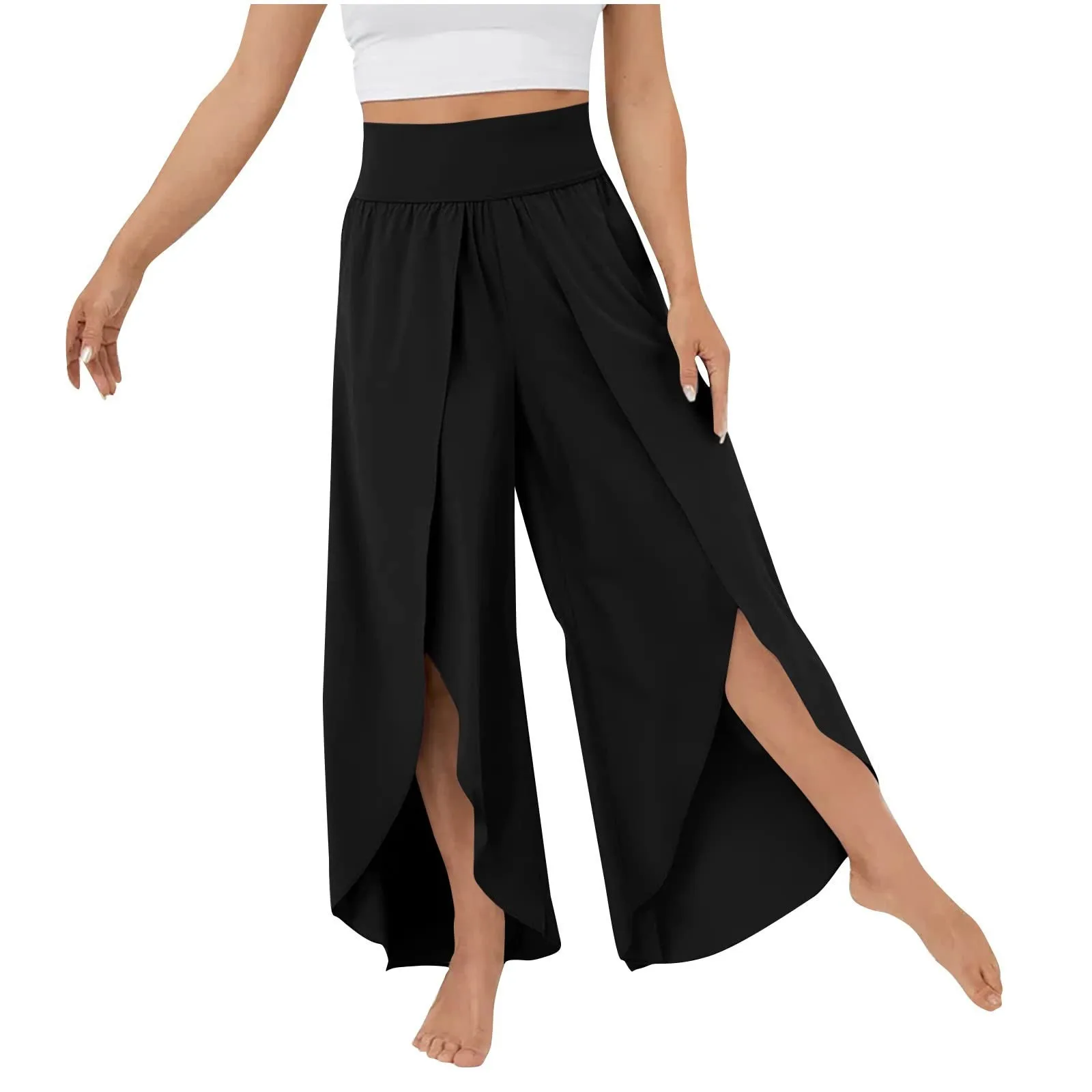 Wide Leg Pants For Women High Waist Solid Color Loose Boho Beach Trousers Split Sports Athletic Lounge Palazzo Pants
Wide Leg Pants For Women High Waist Solid Color Loose Boho Beach Trousers Split Sports Athletic Lounge Palazzo Pants