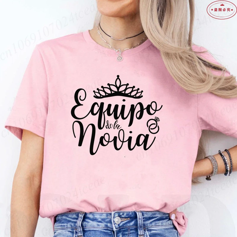 Spanish Crown Graphic Tees Women Bachelorette & Wedding Party Tops Bridal Party Team Bride Tribe Casual Short Sleeve T-Shirts 9 Se113a1f764dd48d49dc51cab144e421b1