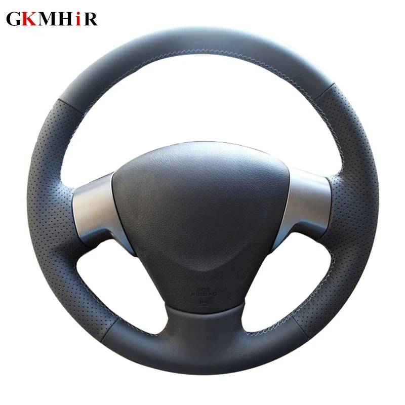 

Genuine Leather Hand-Stitched Black Car Steering Wheel Cover for Toyota Corolla 2006-2010 Matrix 2009 Auris 2007-2009