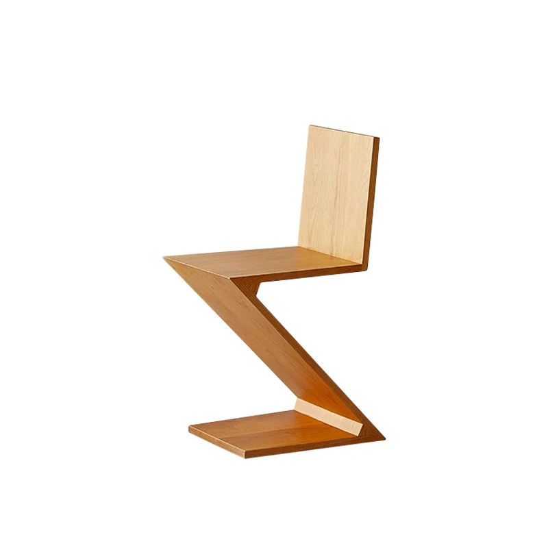 Solid wood dining chairs for home use. Medieval Zig Zag Chair, personalized and creative, with a simple Z-shaped backrest
Solid wood dining chairs for home use. Medieval Zig Zag Chair, personalized and creative, with a simple Z-shaped backrest