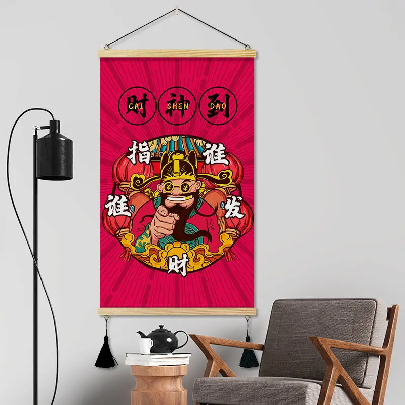 Chinese Style Scroll Wall Art Paintings God of Wealth Vintage Room Decor Aesthetic Living Room Fengshui Home Decoration Tapestry
Chinese Style Scroll Wall Art Paintings God of Wealth Vintage Room Decor Aesthetic Living Room Fengshui Home Decoration Tapestry