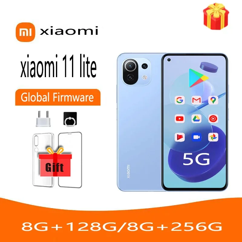 

redmi Xiaomi 11 Lite 5G 8G 256G 128G Global version smartphone Qualcomm Snapdragon780G 6.55inchs 64MP 20MP 2400x1080 Android