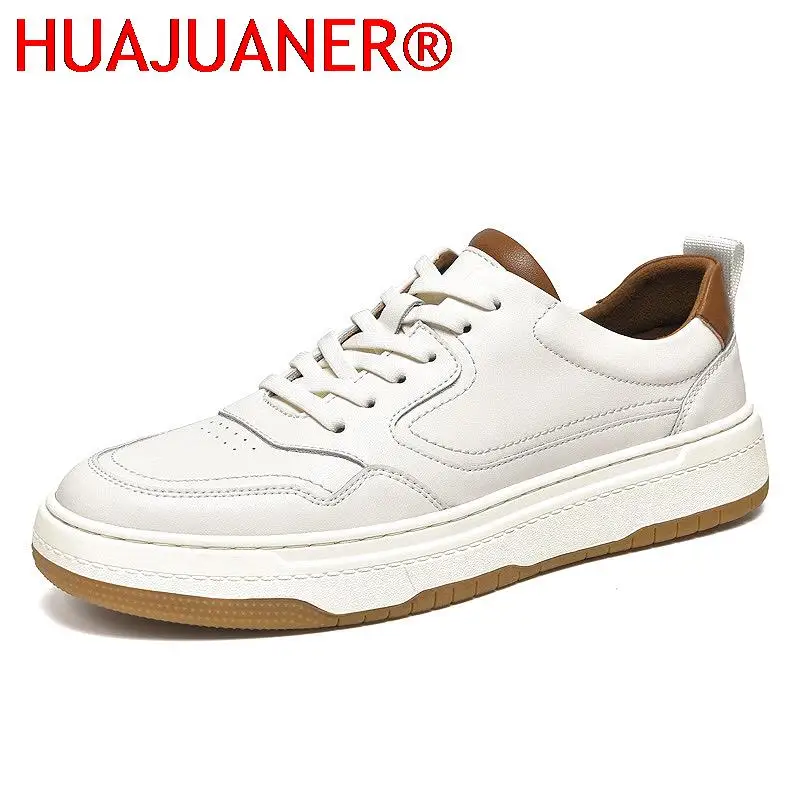 

Mens Sneakers Genuine Leather Men Casual Shoes High Quality Male Comfortable Shoe Tenis Sport Skate Shoes Lace-up White Footwear