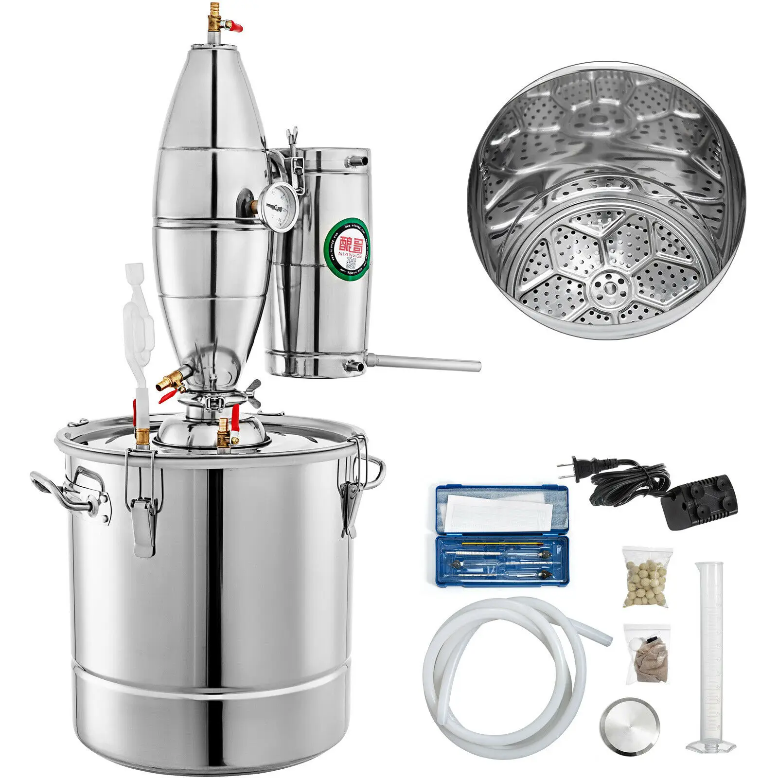 

50L Stainless Steel Alcohol Distiller Home Brew Kit Moonshine Wine Making Boiler