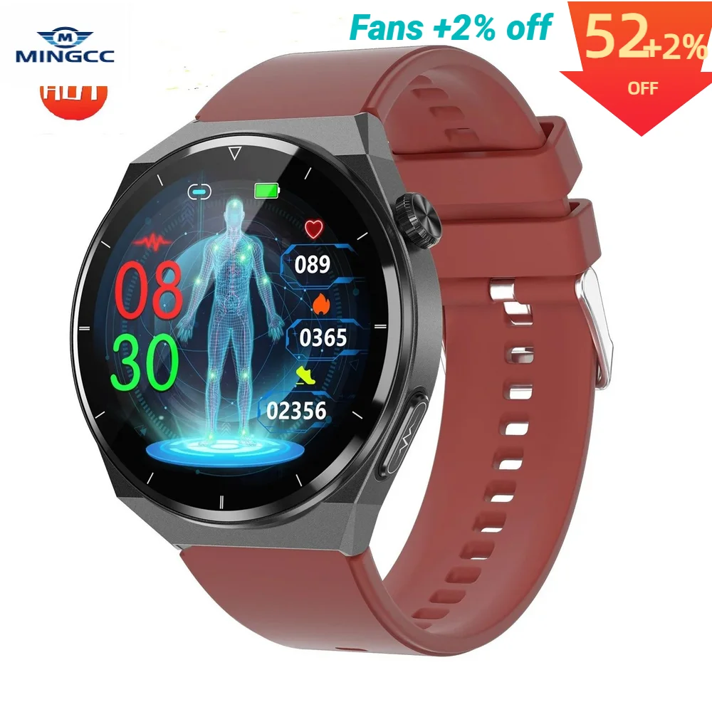 

Tk20 Ecg Blood Glucose Heart Rate Blood Pressure Blood Oxygen Monitor Exercise Record Health Alert Smart Watch For Men And Women
