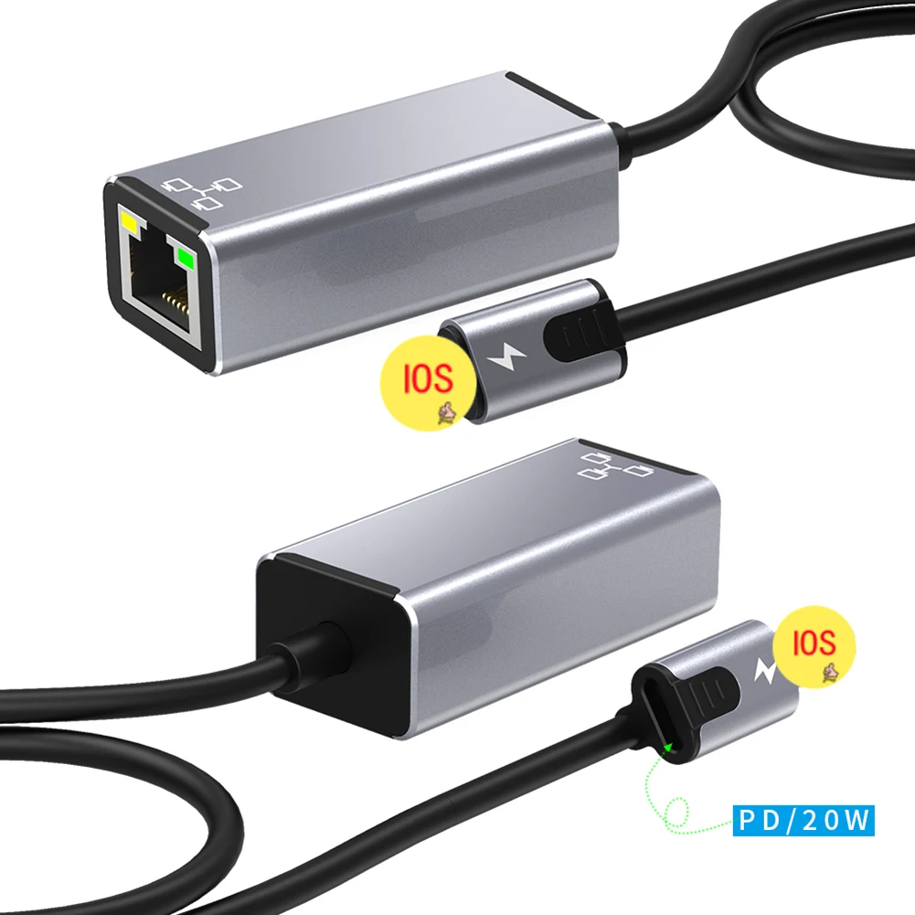 Адаптер Ethernet 8-pin к RJ45 PD20W внешняя зарядка 100 Мбит/с сетевая карта Plug-and-Play корпус из алюминиевого сплава для iPhone/iPad
Адаптер Ethernet 8-pin к RJ45 PD20W внешняя зарядка 100 Мбит/с сетевая карта Plug-and-Play корпус из алюминиевого сплава для iPhone/iPad