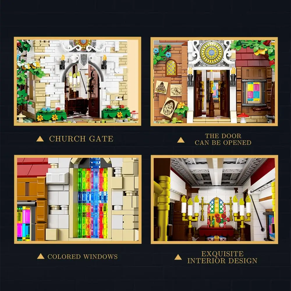 3306PCS St. Andrew's Church Building Block Medieval European Church Model Bricks Set With Light Desktop Decoration Kids Toy Gift 3306PCS St. Andrew's Church Building Block Medieval European Church Model Bricks Set With Light Desktop Decoration Kids Toy Gift