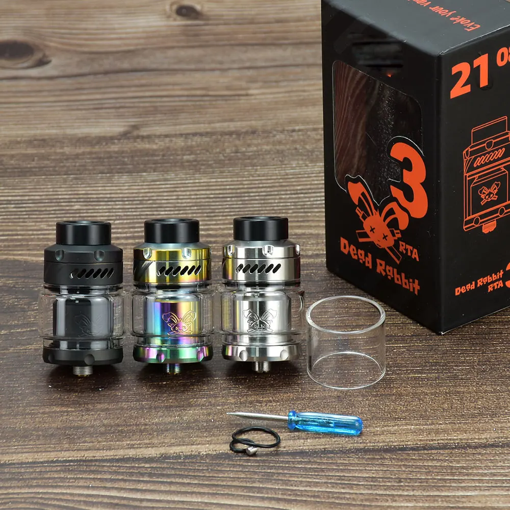 

HOT Dead Rabbit v3 RTA 25mm Atomizer 316ss Dual Coils E-Cigarette vape rta tank Atomizer 3.5ml/5.5ml vape Tank vs kylin v3 rta