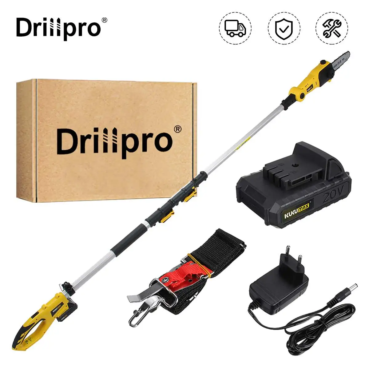 2.8M Telescoping Pole Electric Chainsaw Cordless Garden Tree Pruning Tool High Branch Saw Power Tool for 18V Battery
2.8M Telescoping Pole Electric Chainsaw Cordless Garden Tree Pruning Tool High Branch Saw Power Tool for 18V Battery