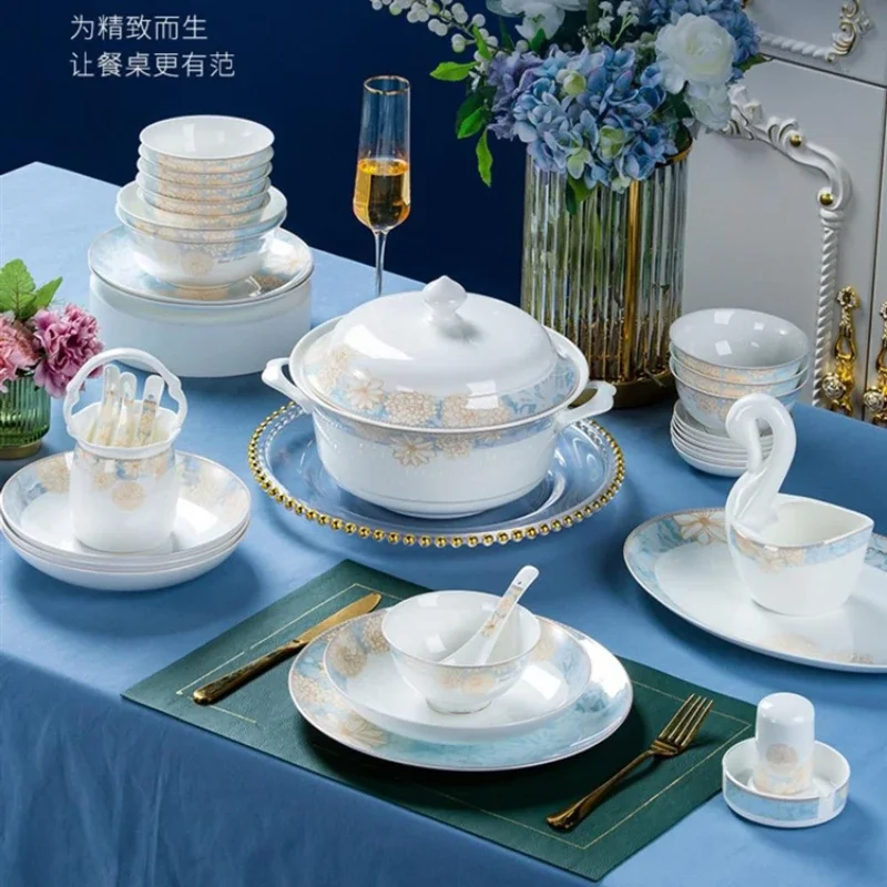 2023 Bowl and Plate Set Household Light Luxury Bone Porcelain Tableware Bowl, Plate, Chopstick, Plate, Relocation Porcelain, Eur
2023 Bowl and Plate Set Household Light Luxury Bone Porcelain Tableware Bowl, Plate, Chopstick, Plate, Relocation Porcelain, Eur