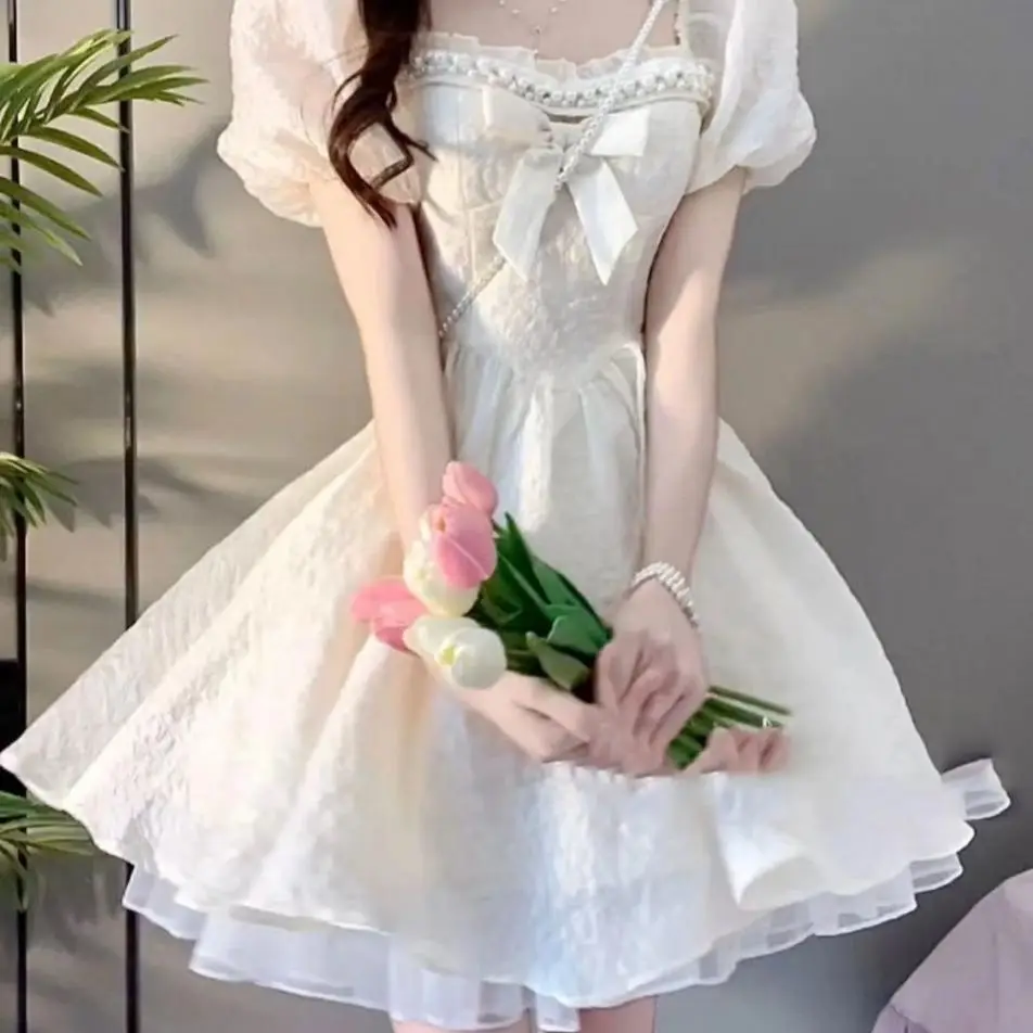 First Love Summer New French Sweet Feminine Style Super Immortal Princess Dress Bubble Sleeve Short Skirt
First Love Summer New French Sweet Feminine Style Super Immortal Princess Dress Bubble Sleeve Short Skirt