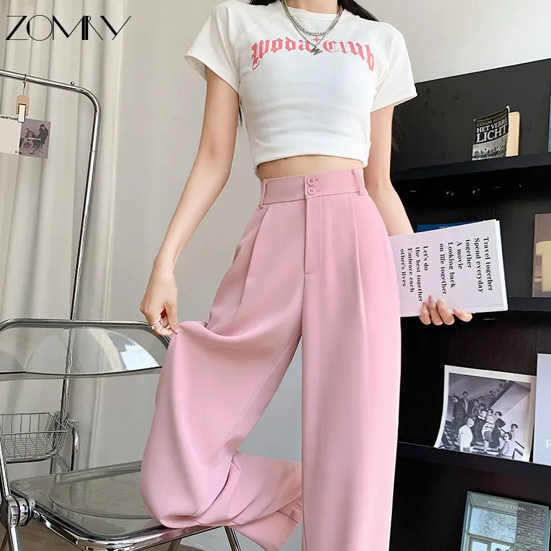 ZOMRY New Women Chic Fashion Office Wear Straight Pants Vintage High Waisted and Leggy Casual Pants Zipper Fly Female Trousers
ZOMRY New Women Chic Fashion Office Wear Straight Pants Vintage High Waisted and Leggy Casual Pants Zipper Fly Female Trousers