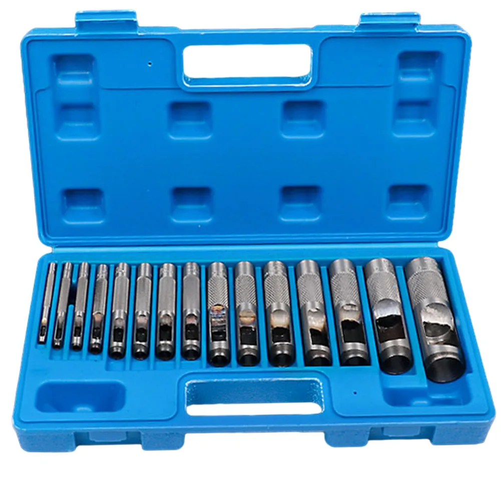 Jackets or Poster Boards Hollow Punch Set for Steel Leather Craft Working 325mm 15pcs Round Hole Punch Tool Set
Jackets or Poster Boards Hollow Punch Set for Steel Leather Craft Working 325mm 15pcs Round Hole Punch Tool Set