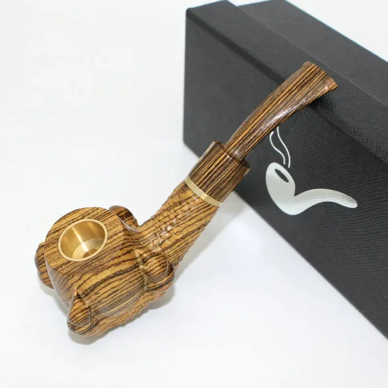 

Solid wood pipe carving dragon claw purple light sandalwood yellow flower pear tobacco bag pot uses 9mm filter element