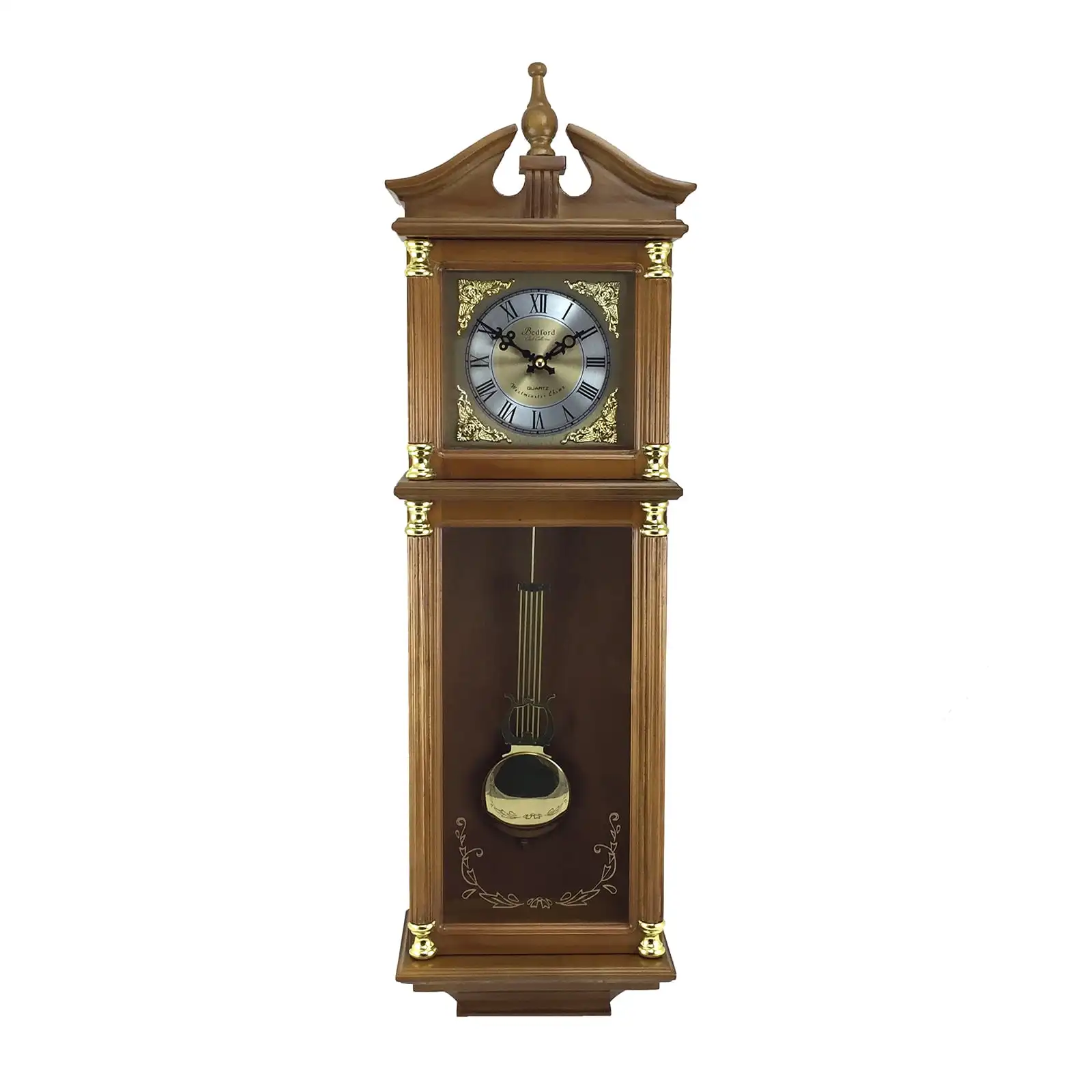 Bedford Clock Collection 34.5" Antique Chiming Wall Clock with Roman Numerals in a Harvest Oak Finish
Bedford Clock Collection 34.5" Antique Chiming Wall Clock with Roman Numerals in a Harvest Oak Finish