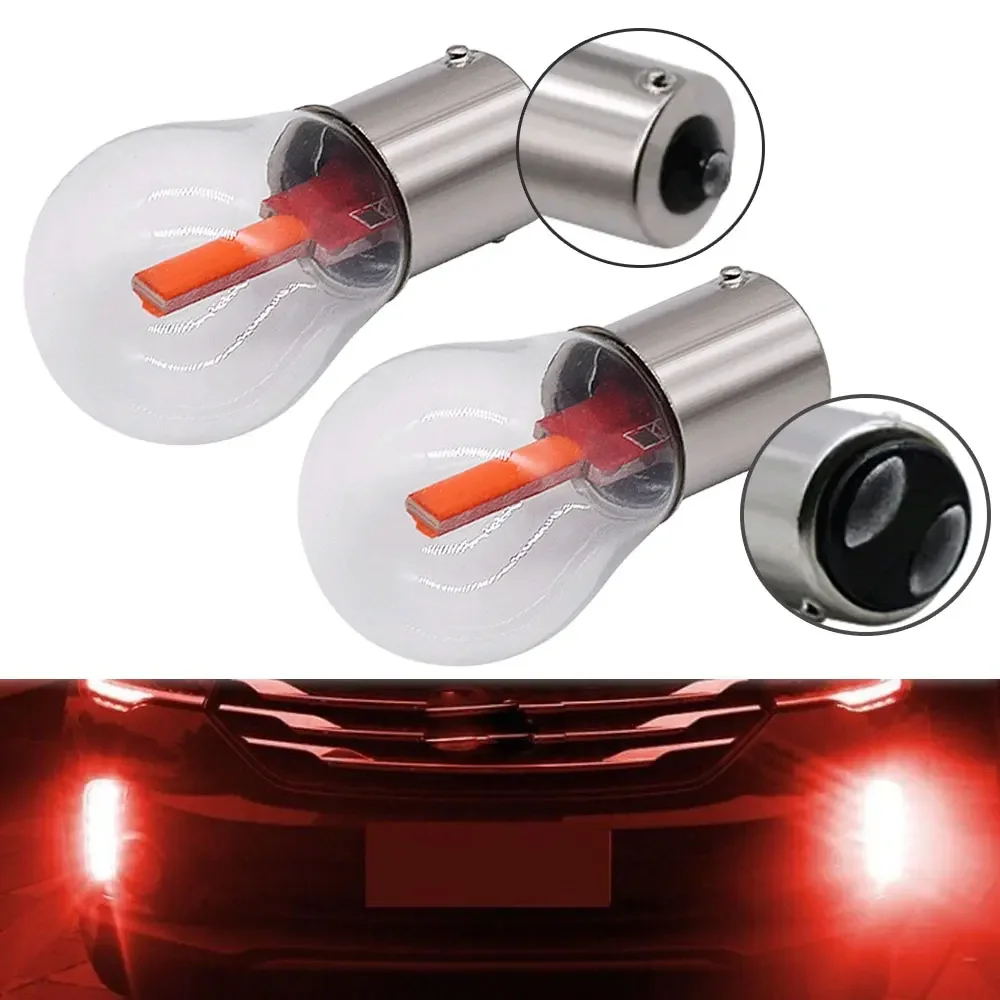 

2Pcs Car LED Filament Light 1156 BA15S 1157 BAY15D 12V 24V COB Bulbs Turn Signal Tail Parking Reverse Lamp Car Light Accessories