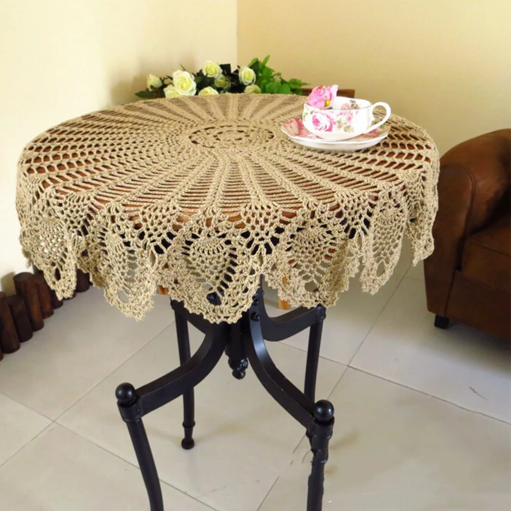 Picnic Round Tablecloth Knitting Cover Cloth 75*80cm Coffee Cotton Crochet Hollow Handmade Vintage Style New Practical
Picnic Round Tablecloth Knitting Cover Cloth 75*80cm Coffee Cotton Crochet Hollow Handmade Vintage Style New Practical