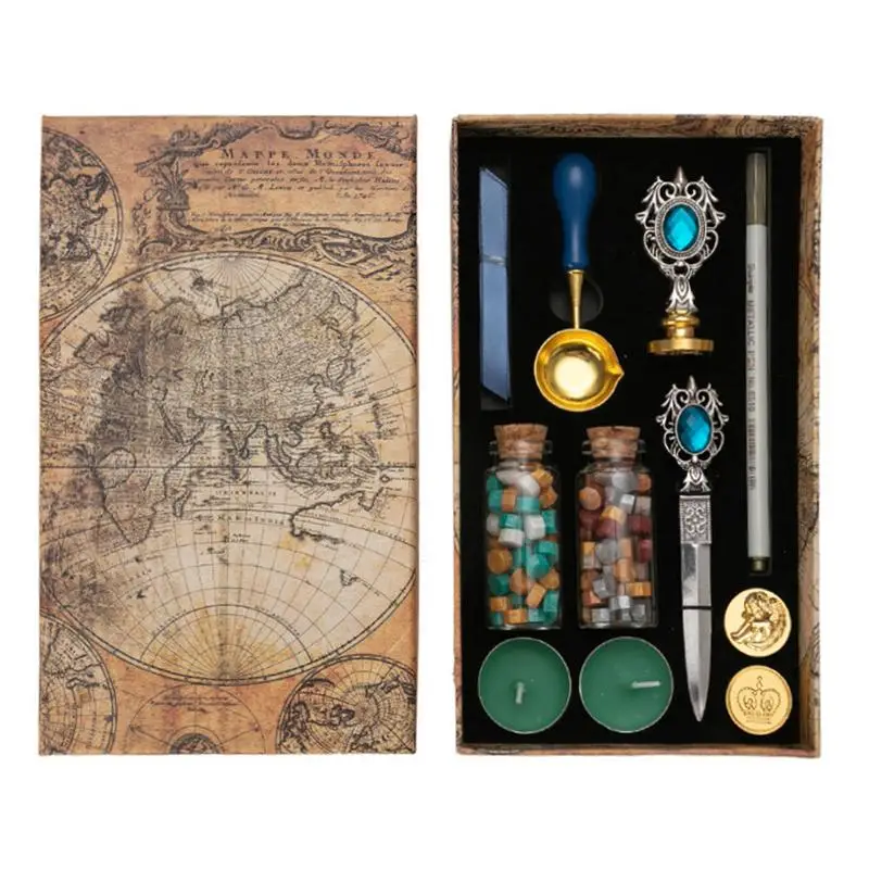 Vintage Wax Seal Stamp Box Set Paint Set For Sealing Wax Stamps Kit Portable Wax Seal Stamp Hot Stamping Gift Box For Gift Wrap
Vintage Wax Seal Stamp Box Set Paint Set For Sealing Wax Stamps Kit Portable Wax Seal Stamp Hot Stamping Gift Box For Gift Wrap