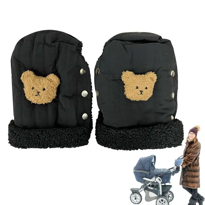 

Stroller Hand Muff Gloves For Stroller Anti-Freeze Stroller Mittens For Handlebars Buttoned Design Hand Warmer Muff For Cold