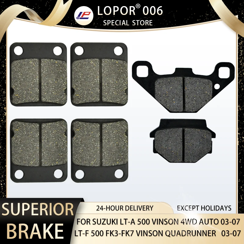 LOPOR Motorcycle Brake Pads Front&Rear For SUZUKI LT-A 500 Vinson 4WD Auto 03-07 LT-F 500 Vinson Quadrunner 03-07 LTA LTF
LOPOR Motorcycle Brake Pads Front&Rear For SUZUKI LT-A 500 Vinson 4WD Auto 03-07 LT-F 500 Vinson Quadrunner 03-07 LTA LTF
