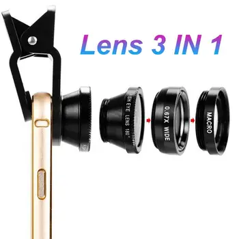 휴대폰 어안 렌즈 HD 호환 전문 카메라 렌즈, 사진 촬영용, 10X 매크로 광각, 4K, 3 in 1