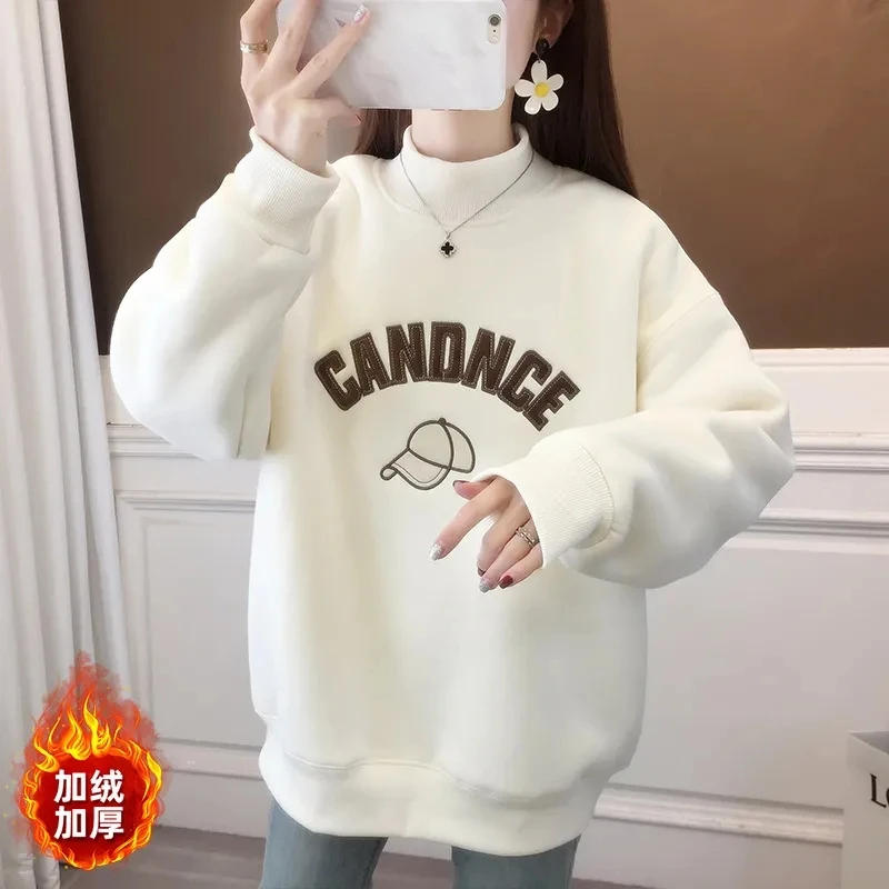 Womens Sweater 2023 New Autumn Winter Korean Loose Warm Sweatershirt Female Embroidery Plush Thicken Pullover O-neck Top
Womens Sweater 2023 New Autumn Winter Korean Loose Warm Sweatershirt Female Embroidery Plush Thicken Pullover O-neck Top