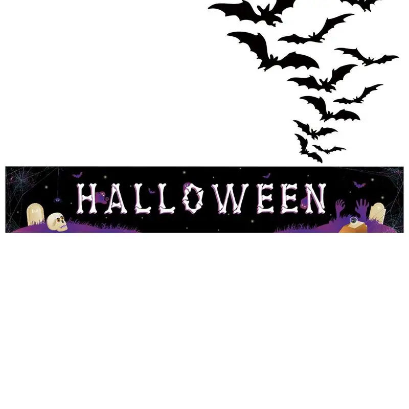 

Happy Halloween Banner Vintage Backdrop Hangings OutdoorBanner 50 X 300cm Halloween Ghost Skull Yard Sign For Yard Fence Offices