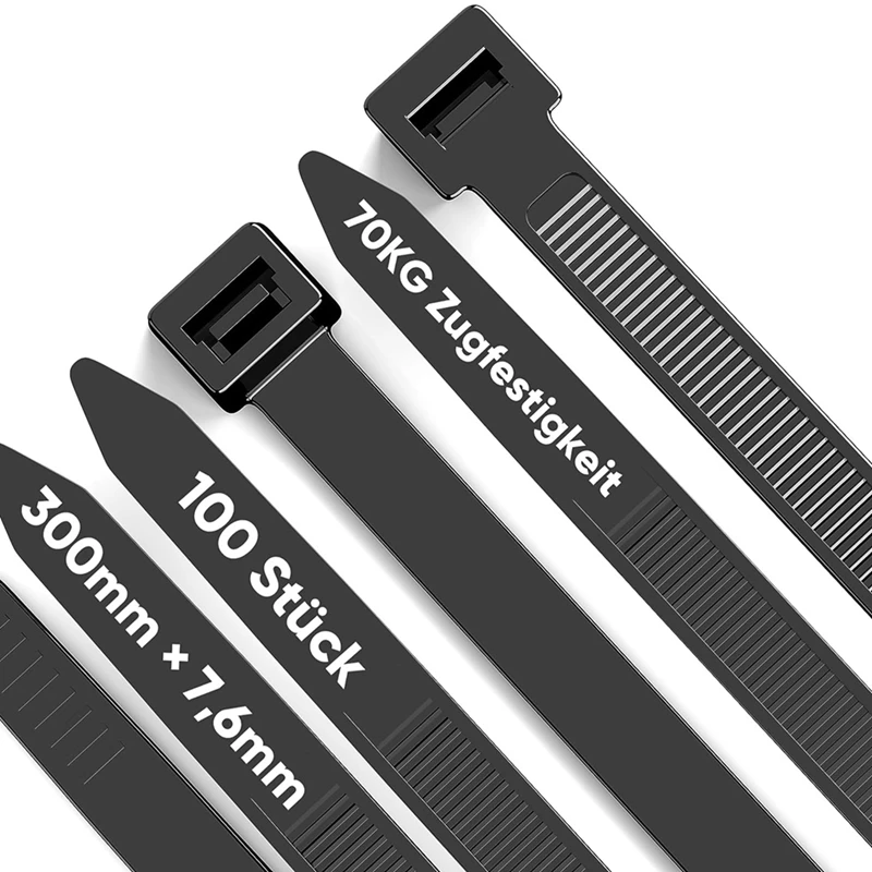 100 Pack Cable Zip Ties Heavy Duty 12 Inch, 7.6Mm Strong Plastic Wire Ties With 70Kg Tensile Strength, UV Resistant
100 Pack Cable Zip Ties Heavy Duty 12 Inch, 7.6Mm Strong Plastic Wire Ties With 70Kg Tensile Strength, UV Resistant