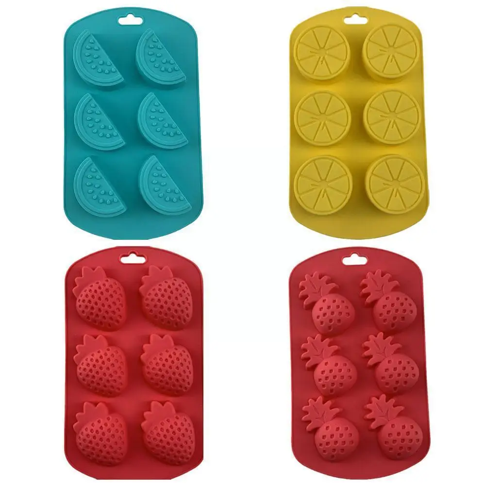 

Silicone Ice Cube Mold Reusable Chocolate Molds Candy Strawberry Lemon Shaped Pineapple Lattice Ice Watermelon Gel Silica M R6T9