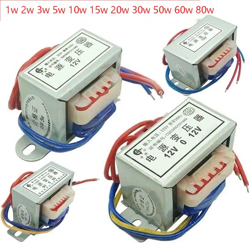 

1W 2W 3W 5W 10W 20W 30W Transformer Power Input AC 220V 50HZ Output AC 6V 9V 12V 15V 18V 24V Single/Double