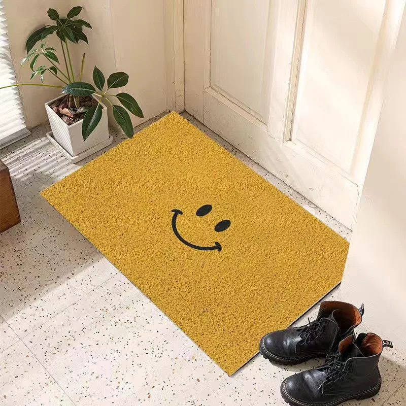 

Welcome Doormat Entrance Hallway Mat Rug Rectangle Printed Non-Slip PVC Carpet Floor Rugs Cute Smile Front Door Mat Outdoor Rugs