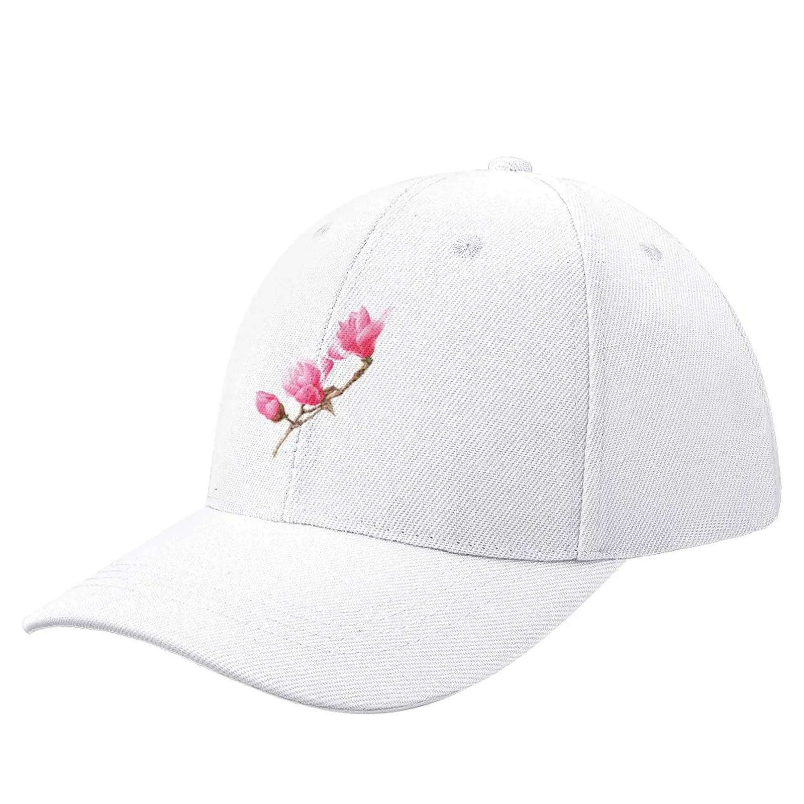 

Pink magnolia flower Watercolor Painting Baseball Cap Horse Hat Sunscreen Christmas Hat Men Golf Wear Women'S