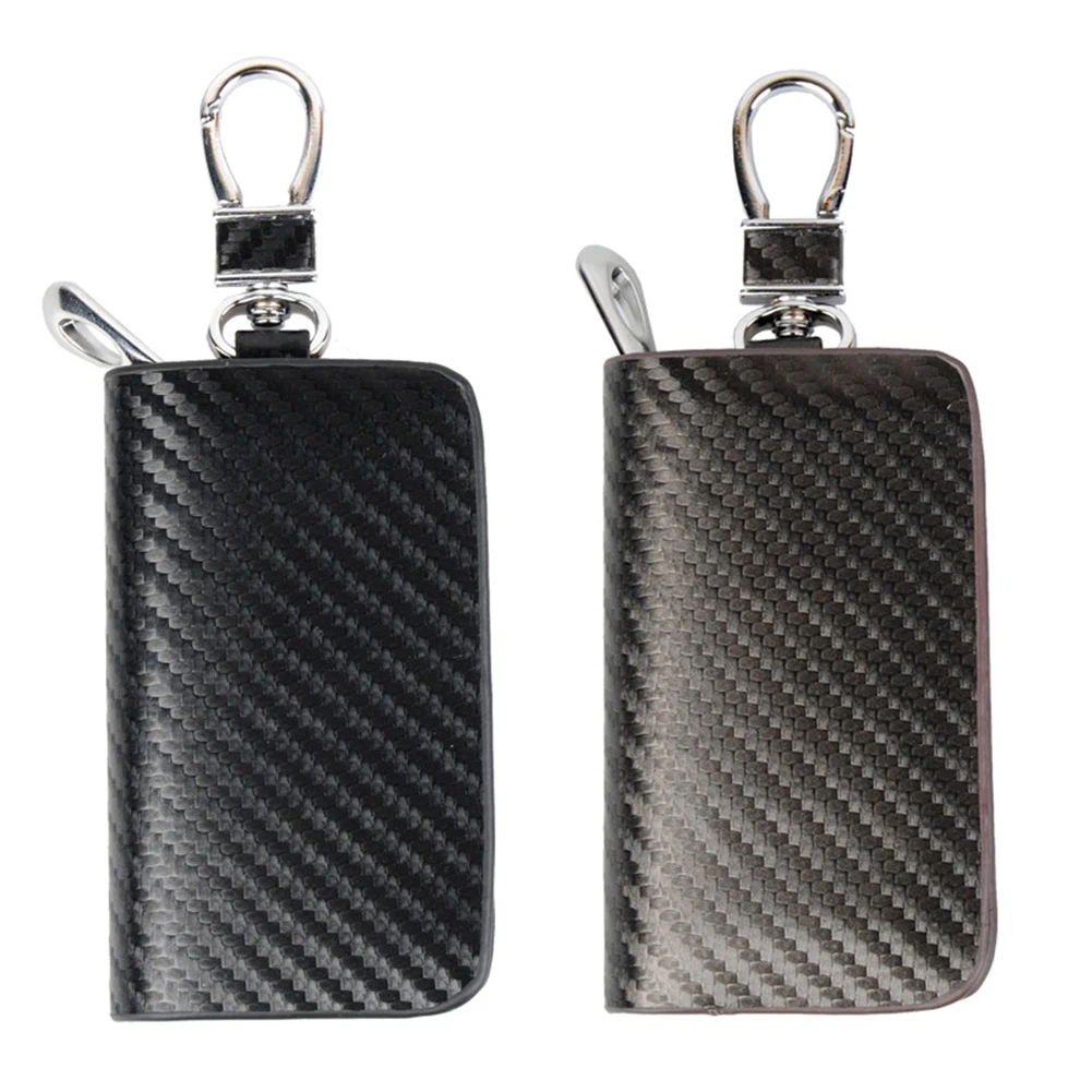 Leather Car Key Case Cover Carbon Fiber Color Hanging Buckle High Capacity Key Shell Protector Car Accessories
Leather Car Key Case Cover Carbon Fiber Color Hanging Buckle High Capacity Key Shell Protector Car Accessories