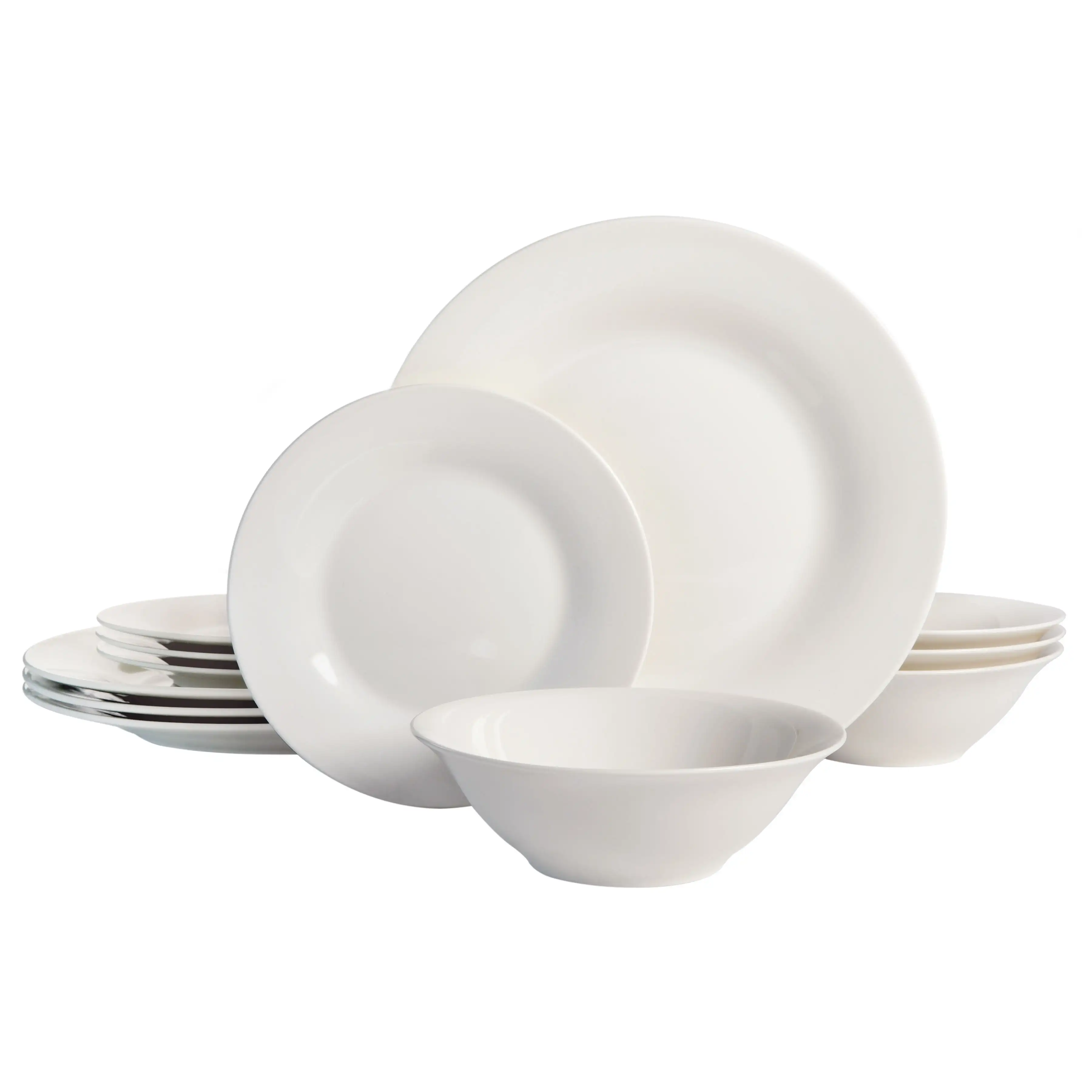 

Gibson Home Everyday Round White Stoneware 12-Piece Dinnerware Set