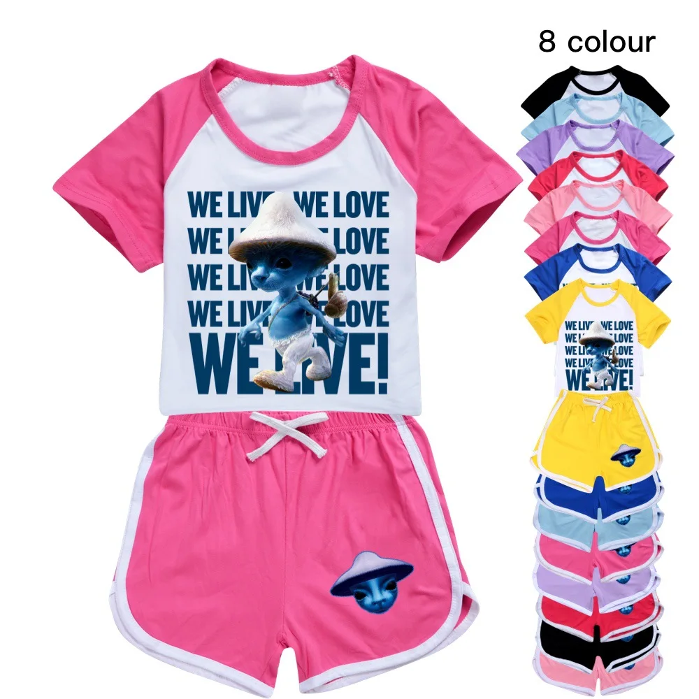 Girls Boys Summer Tracksuits Shailushai Smurf Cat Kids Sports T-Shirt+Pants 2Pcs/Set Children's Clothing Outfits Pyjamas
Girls Boys Summer Tracksuits Shailushai Smurf Cat Kids Sports T-Shirt+Pants 2Pcs/Set Children's Clothing Outfits Pyjamas