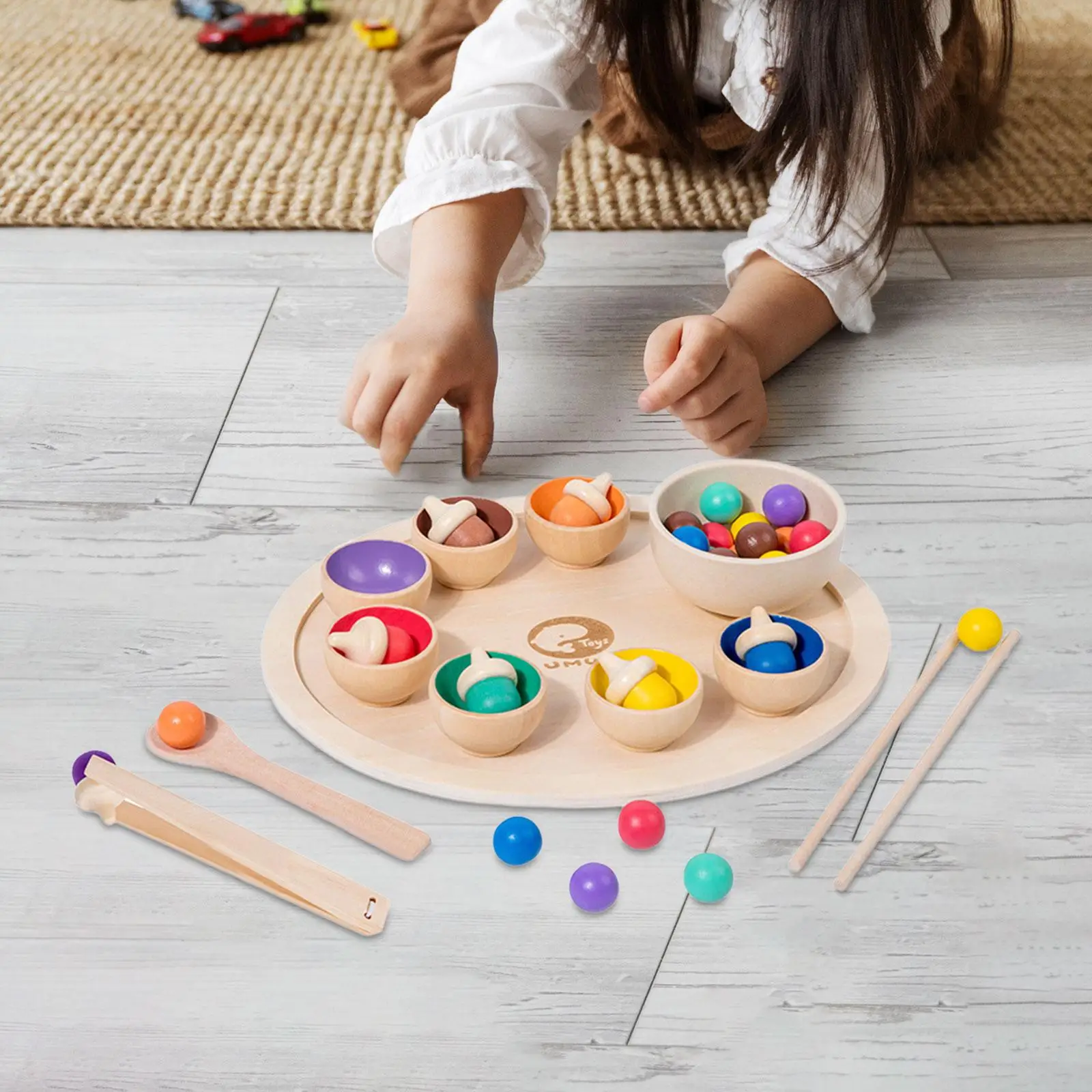 

Wooden Rainbow Toys Color Sorting and Counting Early Education Toys Preschool Learning Toy Montessori Toy for Toddlers Baby Kids