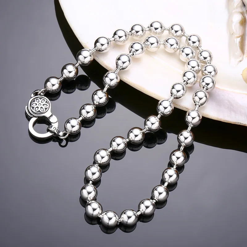 S925 Sterling Silver Smooth Round Bead Thick Necklace for Men and Women Clavicle Chain Short Style Single Style Personality
S925 Sterling Silver Smooth Round Bead Thick Necklace for Men and Women Clavicle Chain Short Style Single Style Personality