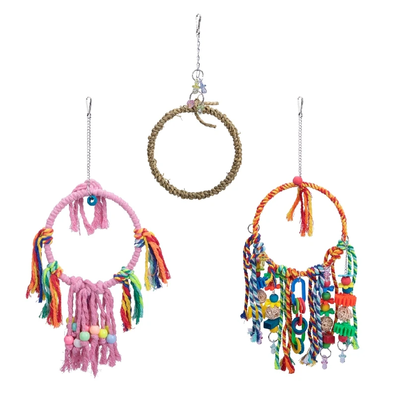Bird Cage Toy Bright Color Rope Ring Perch Parrot Hanging Beads Blocks Plastic Chew for Cockatiel New Dropship
Bird Cage Toy Bright Color Rope Ring Perch Parrot Hanging Beads Blocks Plastic Chew for Cockatiel New Dropship