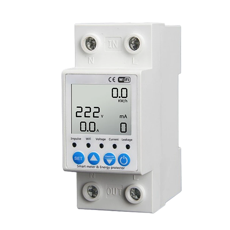 2P Tuya Wifi Intelligent Leakage Protecting Switch 63A Current Voltage Monitoring Circuit Breaker Timer Power Meter Easy Install
2P Tuya Wifi Intelligent Leakage Protecting Switch 63A Current Voltage Monitoring Circuit Breaker Timer Power Meter Easy Install