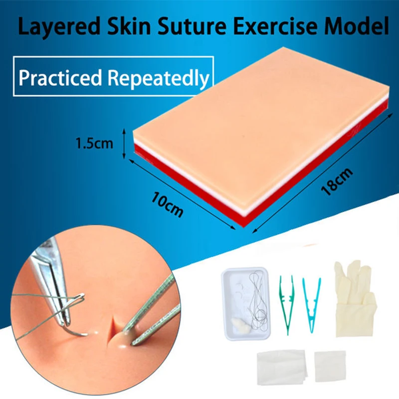 Student Practice Tool Set Medical Simulation Skin Suture Practice Silicone Model Surgical Suture Bag
Student Practice Tool Set Medical Simulation Skin Suture Practice Silicone Model Surgical Suture Bag