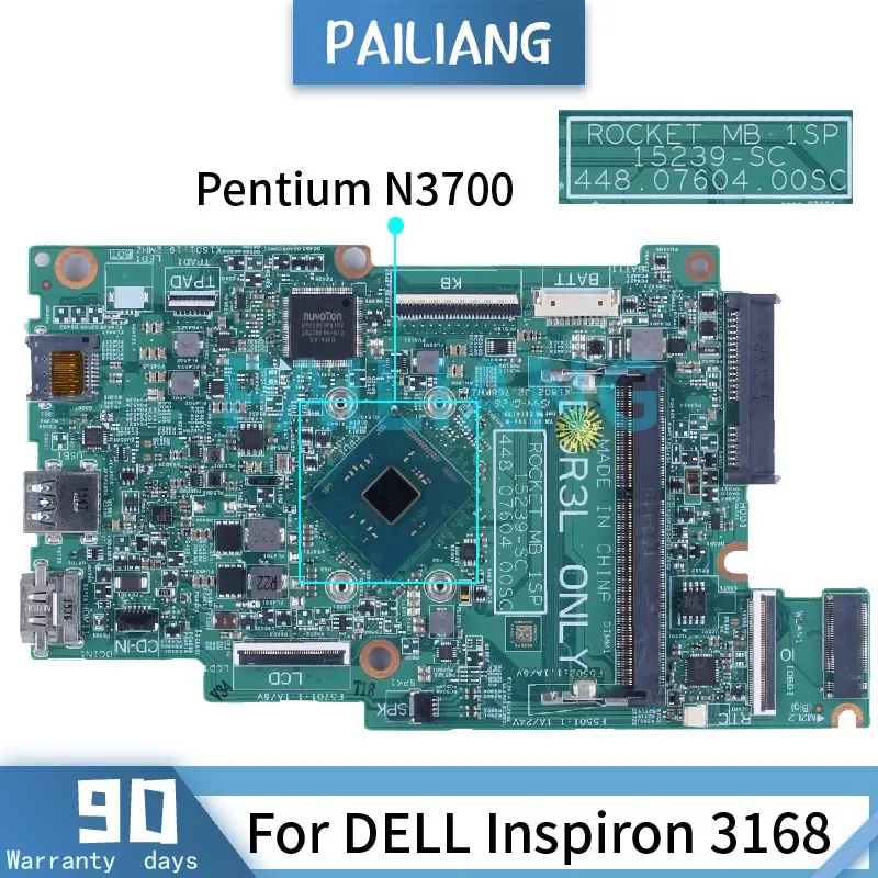 

For DELL Inspiron 3168 Pentium N3700 2.40 GHz Laptop Motherboard 760113 15239-SC SR29E DDR3 Notebook Mainboard